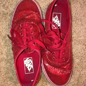 Ruby red sequin vans